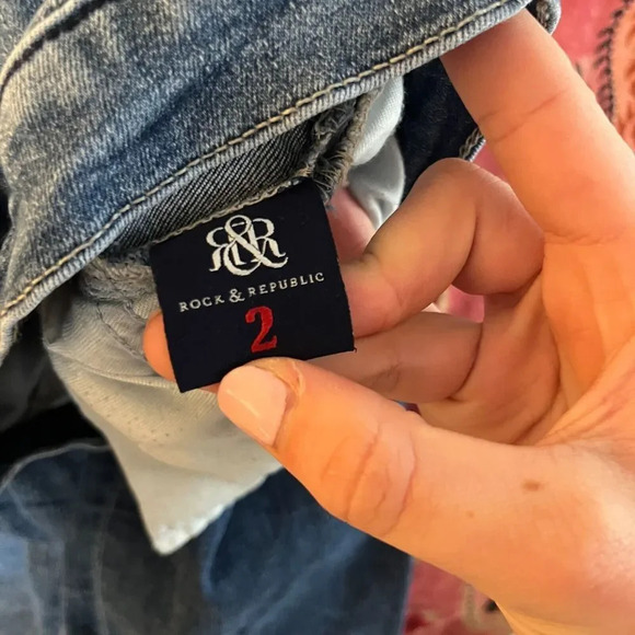 Rock & Republic Womens Blue Skinny Jeans Size 2 Distressed Denim Medium Wash - Picture 10 of 10